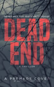 Engaging Suspense Thriller Cover with red title and gloomy background, ideal for self-publishing authors on KDP and IngramSpark. Audiobook cover option is available.