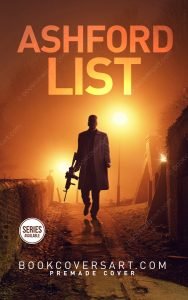 remade book cover for spy thrillers featuring a silhouetted figure with a weapon on a shadowy path