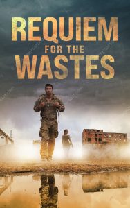 Premade post-apocalyptic survival thriller ebook cover featuring a soldier and a woman in a desolate urban landscape.