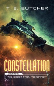 Sci-Fi book cover design for Constellation: The Ghost from Tomorrow