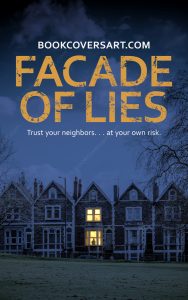 Domestic thriller book cover with a dark urban setting and a single lit window suggesting suspense and mystery.