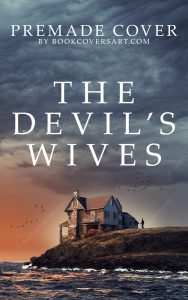 premade mystery thriller cover featuring a house on a stormy cliff with dramatic skies and a lone figure. Ideal for self-publishing authors on KDP and IngramSpark.