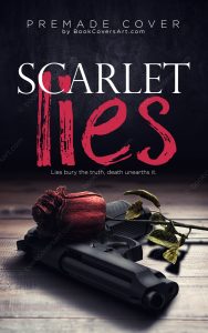 Premade romantic suspense book cover featuring a handgun and a withered rose. Ideal for self-publishing authors.