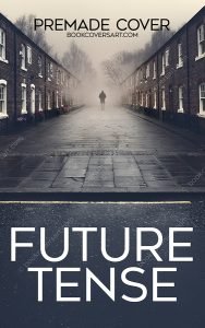 Premade mystery suspense cover cover featuring a misty urban street with a lone figure walking away in suspenseful atmosphere. Ideal for self-publishing authors on KDP