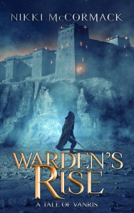Custom epic fantasy cover design featuring a cloaked figure and fortress, created by Ivan Zann for author Nikki McCormack.