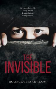 Premade domestic thriller cover showing a child’s eyes peeking through a wooden gap, evoking fear and emotional tension