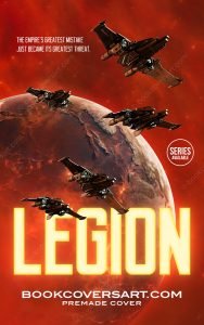Premade space opera cover with a fleet of starships and a glowing red planet. Ideal for self-publishing authors on KDP and IngramSpark