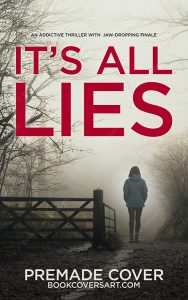 psychological thriller premade cover, woman in fog, suspense book design