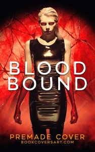 Paranormal romance premade cover featuring a dark female supernatural character on a red background.