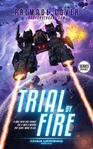 Military sci fi book cover showing an armed spacecraft descending into battle above a hostile planet