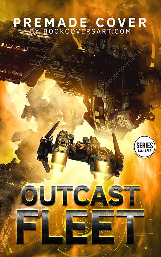Space opera book cover showing a small spacecraft confronting a massive enemy fleet in fiery deep space