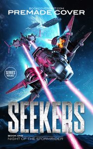 Space opera ebook cover showing a fighter under laser attack with fleet ships near a blue planet