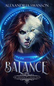 Urban fantasy cover design featuring woman wolf shifter and glowing magical runes