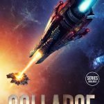Collapse space opera cover showing a colossal warship firing an energy beam in deep space