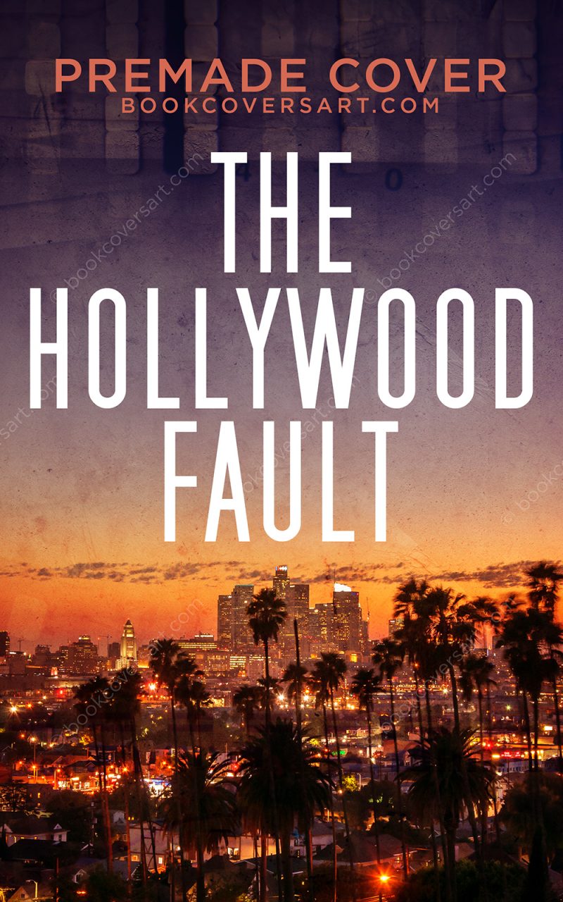 Los Angeles thriller cover displaying a city skyline at sunset with tall palm trees and bold title text
