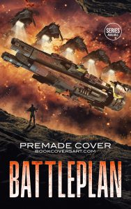 Military space opera cover showing a large warship fleet above a rocky alien world.