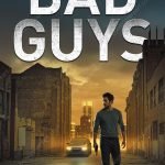 Crime thriller cover with armed man walking through an empty city street at dusk
