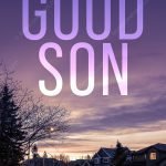 Suburban thriller book cover depicting quiet neighborhood houses under a dramatic purple twilight sky