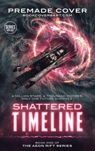 Space Opera Cover showing a futuristic starship flying through a glowing energy rift inside a colorful nebula