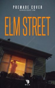 Domestic Thriller Cover for sale showing a silhouette behind illuminated blinds in a dark suburban house