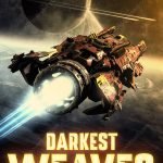 Space Opera Book Cover featuring a futuristic spacecraft flying above massive planets in deep space